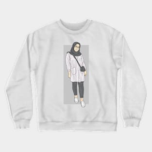 Girl In White And Black Crewneck Sweatshirt